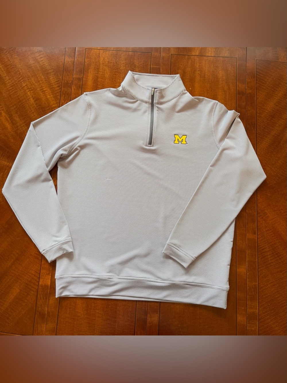 Peter Millar Michigan Perth Sugar Stripe Performance Quarter-Zip Sz L